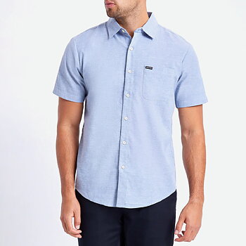 Brixton - Charter Oxford S/S WVN Light Blue Chambray