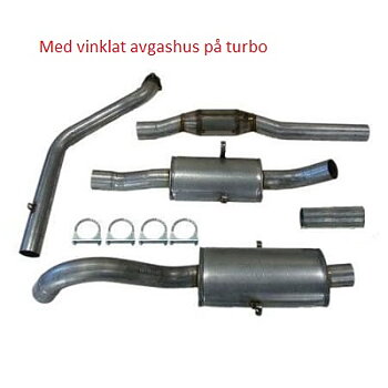 SPORTAVGASSYSTEM 3" ALU med  3" FRAMRÖR  (turbo vinklat avgas), RACEKAT- 2 dämpare - VOLVO 740-940 ser