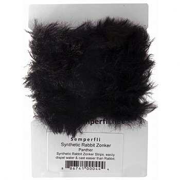 Synthetic Rabbit Zonker Strips Black/Panther