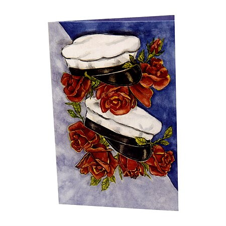 Card mini student cap roses