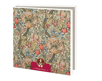 William Morris : Golden Lily - Kortask med  10 dubbla kort och kuvert