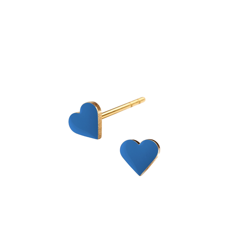 Scherning Spot heart studs jeans blue