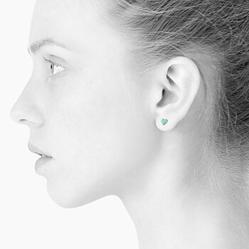 Scherning Spot heart studs cloud blue
