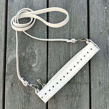 Ovandel till handväska, 20 cm med 120 cm axelrem, créme