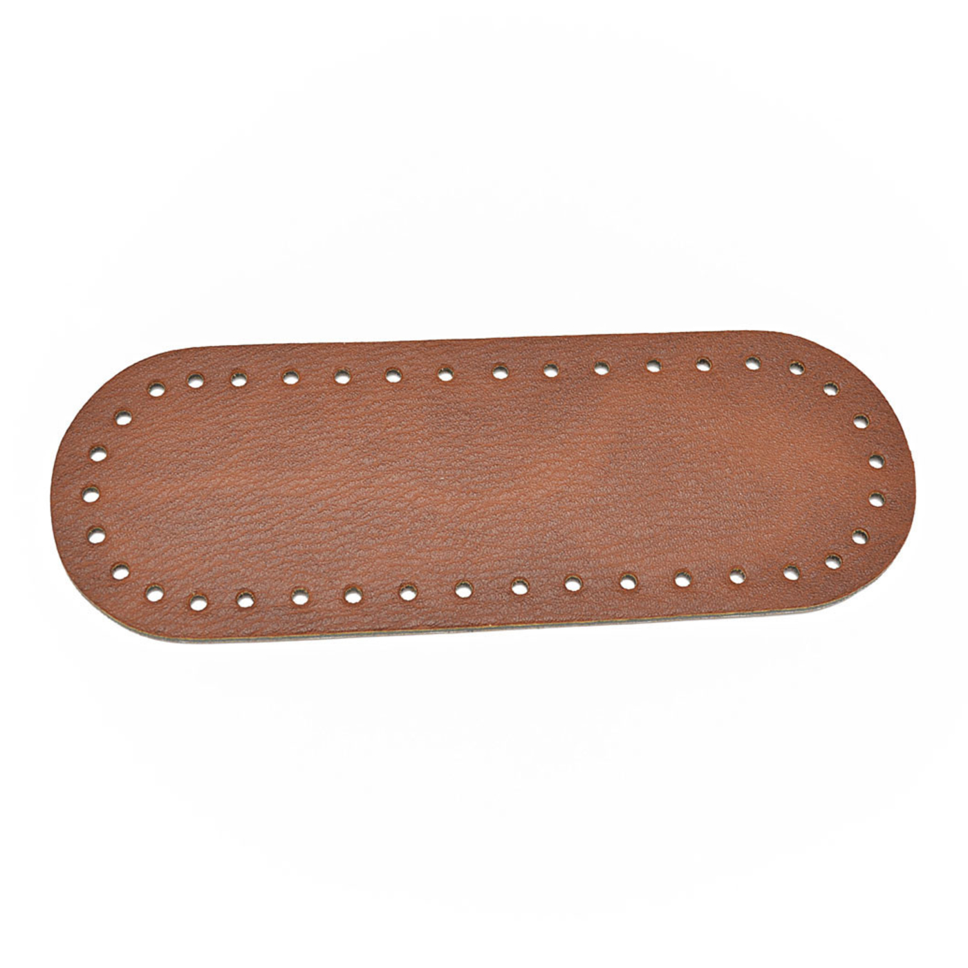 Oval väskbotten i konstskinn 22x8 cm, konjak
