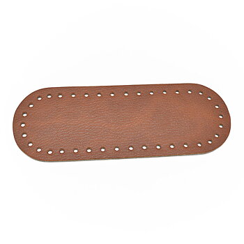 Oval väskbotten i konstskinn 22x8 cm, konjak