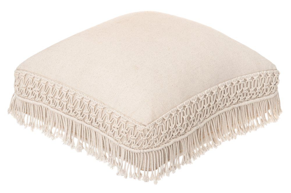 Puff Macrame naturvit 60x60 cm