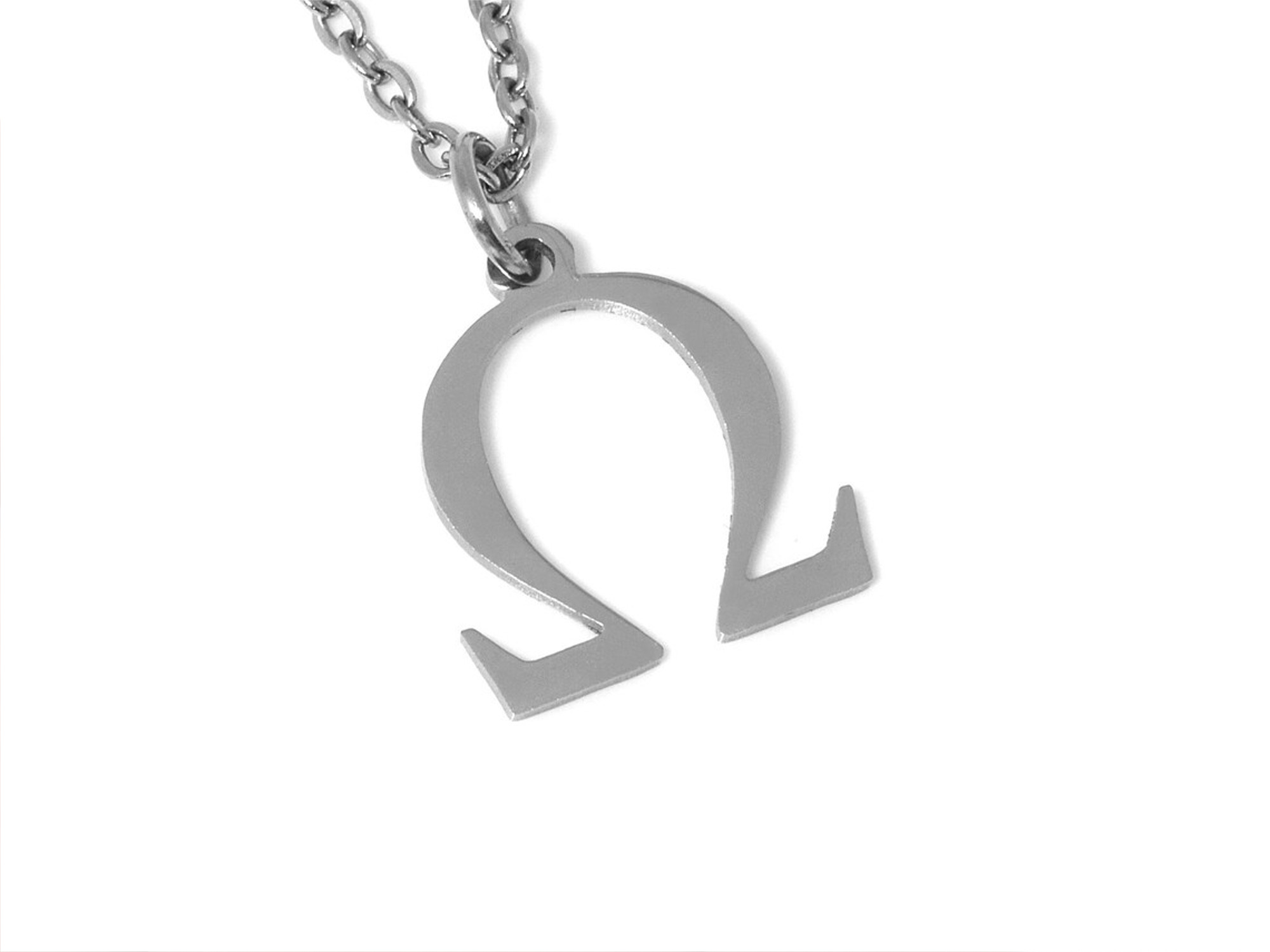 Omegatecken Halsband i Rostfritt Stål, Sista Bokstaven i Grekiska Alfabetet Hänge, Omega Smycke