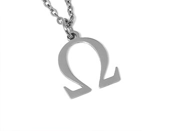 Omegatecken Halsband i Rostfritt Stål, Sista Bokstaven i Grekiska Alfabetet Hänge, Omega Smycke