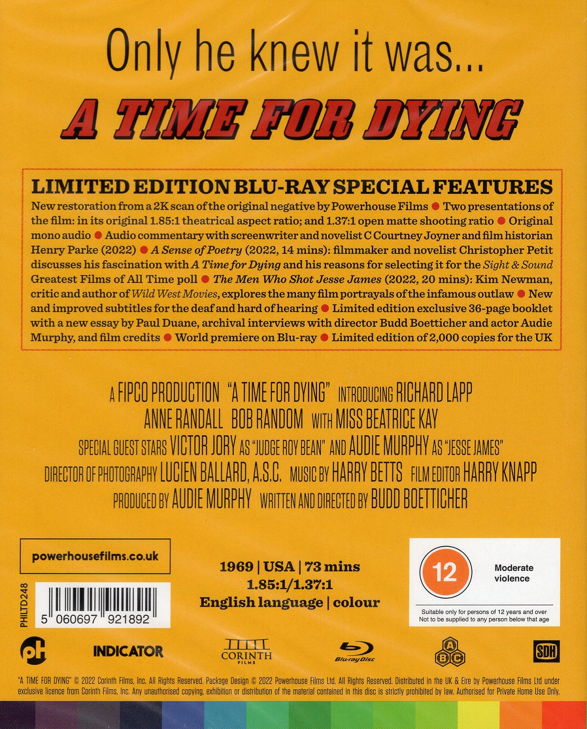 A Time For Dying (Limited Edition) (ej svensk text) (Blu-ray) - 2