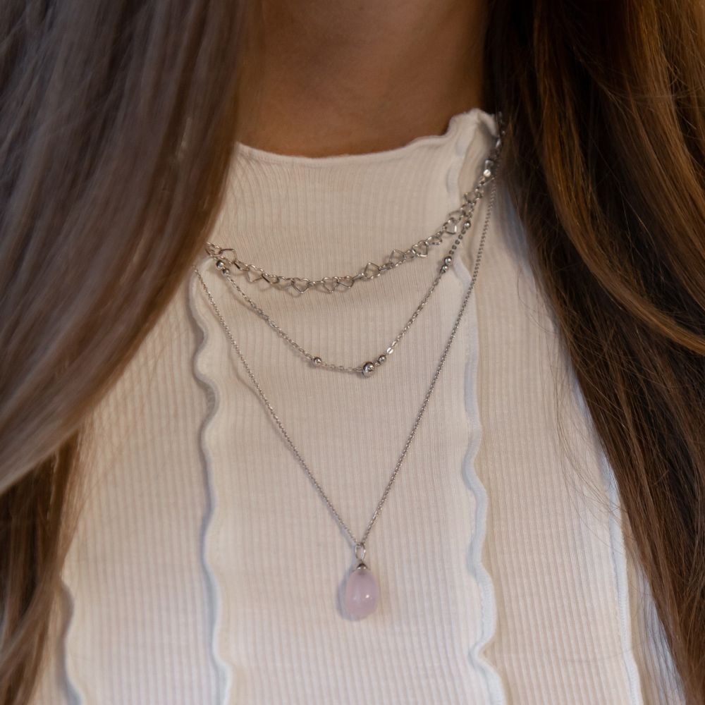 Nordahl Sweet halsband droppe rosenkvarts  - 2