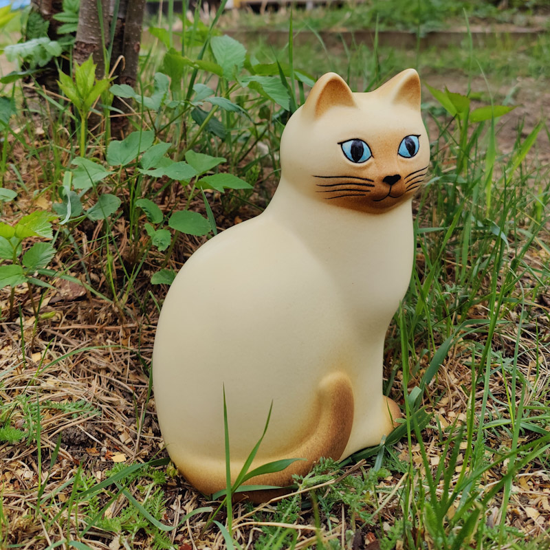  Murre midi vit/brun katt av Lisa Larson - 3