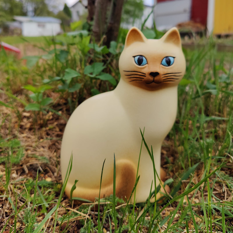  Murre midi vit/brun katt av Lisa Larson - 2