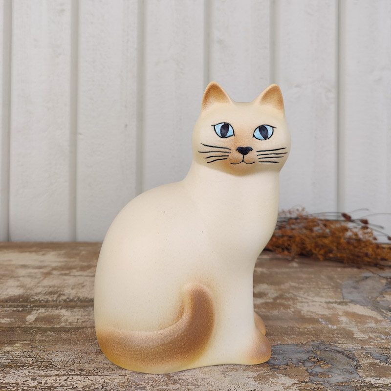  Murre midi vit/brun katt av Lisa Larson