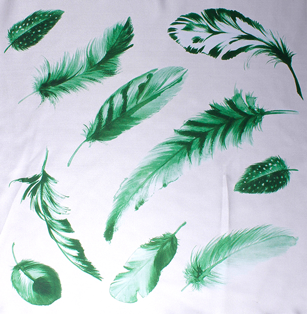 Klassisk sidenscarf från Amanda Christensen, 70 x 70 cm feathers 