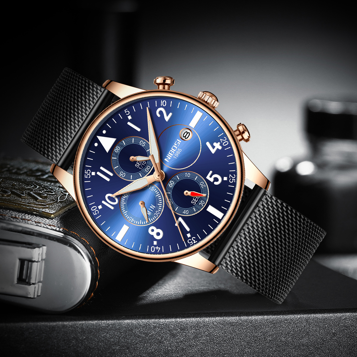 Nibosi Havoc Rose Gold Black Blue - 2