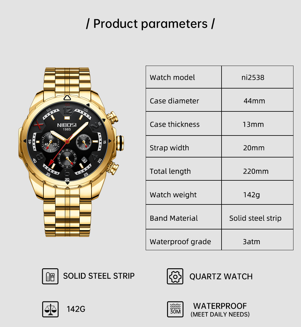 Nibosi Pulse Gold Black - 8
