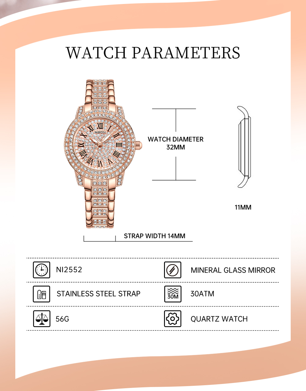 Nibosi Aurora Rose Gold - 10