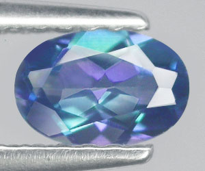 0.53 ct stunning 6x4 mm calibrated oval cut natural azotic blue topaz gemstone - 3