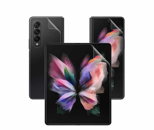 Samsung Galaxy Z Fold 3 - Transparent Skal + Mjukskyddsfilm Tre Delar - 3