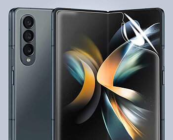 Samsung Galaxy Z Fold 4 - Soft Transparent Case + Soft Protective Film Three Parts