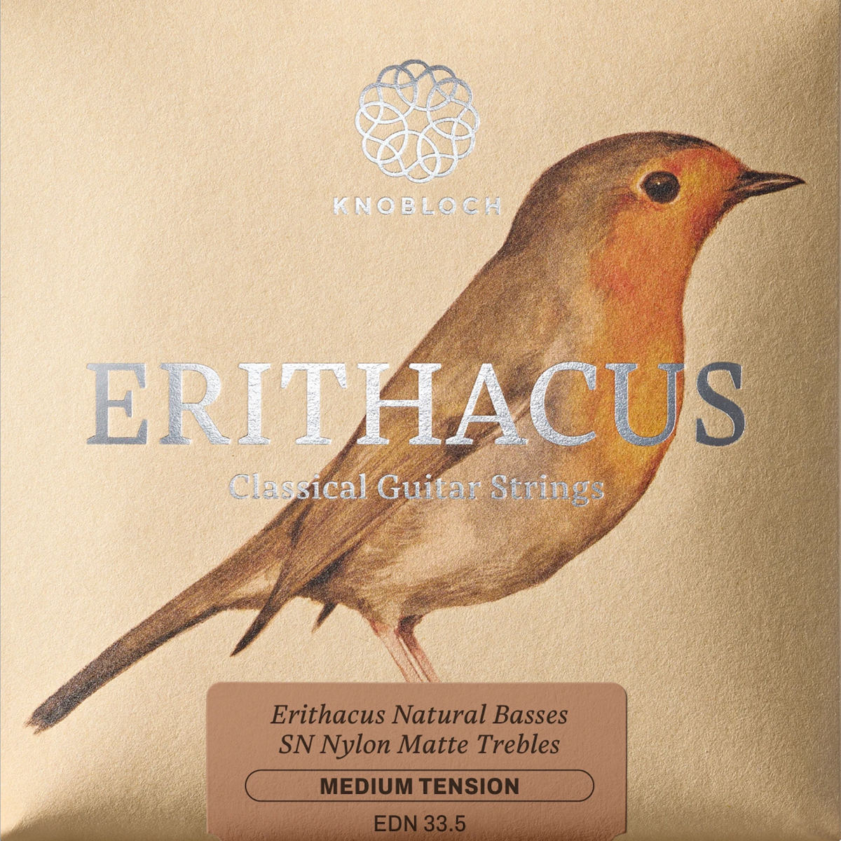 Knobloch Strings EDN33.5 SN Nylon ERITHACUS Double Silver (Medium Tension)