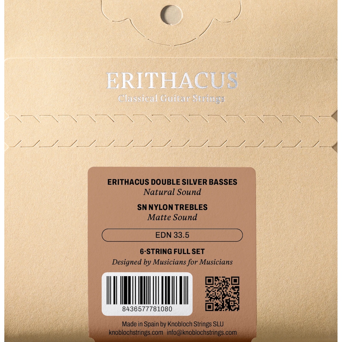 Knobloch Strings EDN33.5 SN Nylon ERITHACUS Double Silver (Medium Tension) - 2
