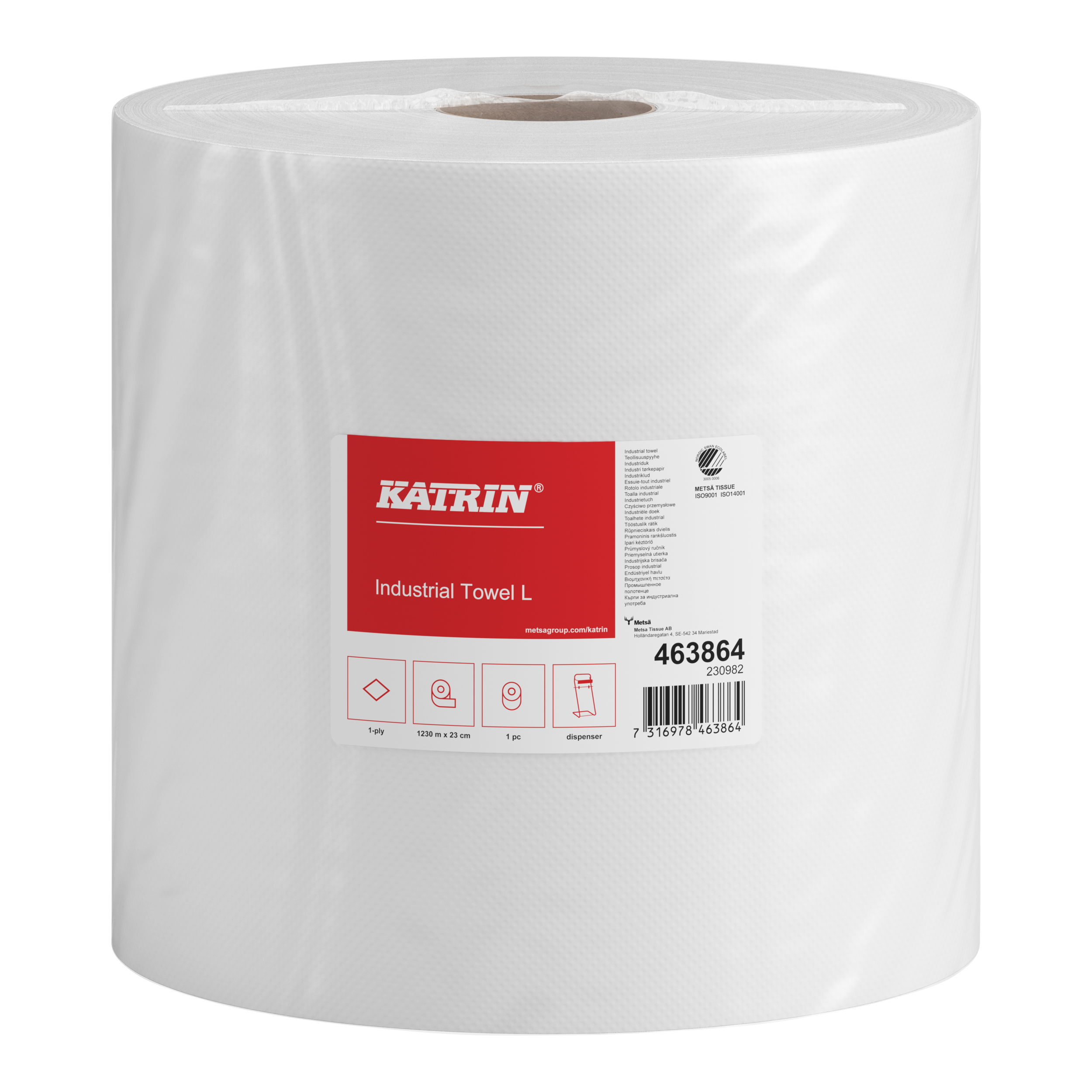 Katrin Industritorkpapper L 1-Lagers, Naturell vit - 2