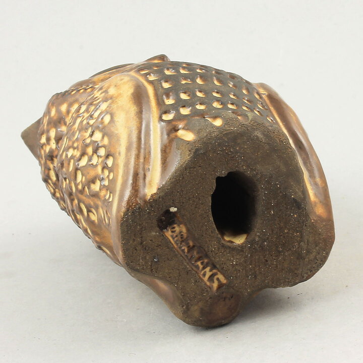 Berth Norrman (1960s) Yellow/Brown Heartwarming Owl 13 cm