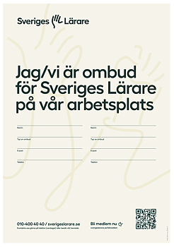 Jag/vi är ombud för Sveriges Lärare – ifyllbar A4 för 2 ombud