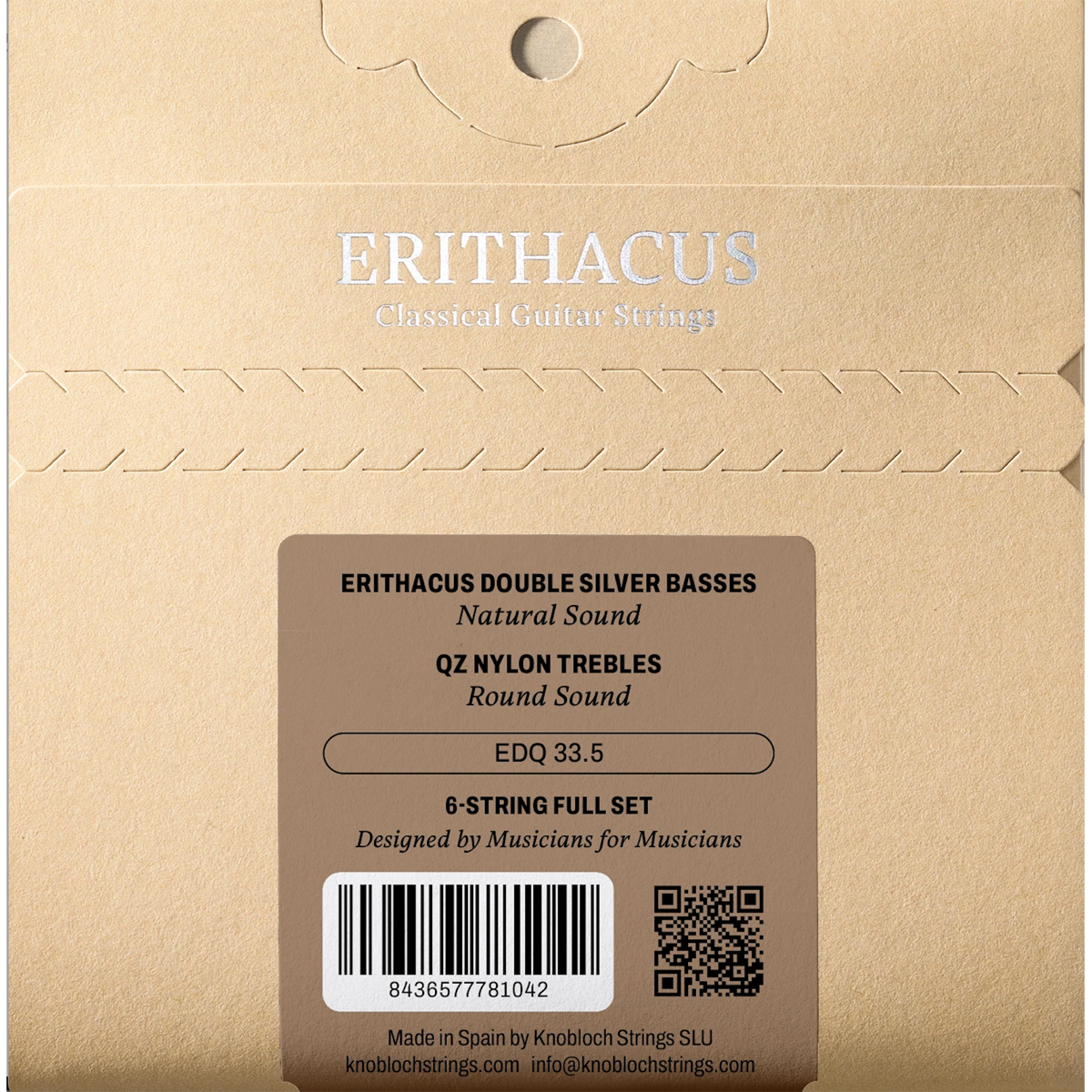 Knobloch Strings EDQ33.5 QZ Nylon ERITHACUS Double Silver (Medium Tension) - 2
