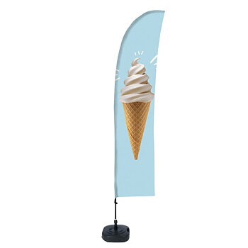Beach Flagga Budget 430 cm Komplett set "MJUK GLASS"