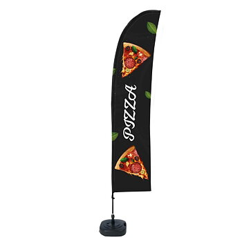 Beach Flagga Budget 430 cm Komplett set "Pizza"