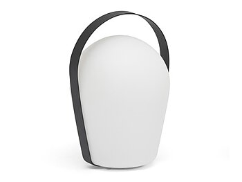 Bärbar utomhuslampa för altan, balkong, trädgård och sommarkvällar. Glimra lampa antracit hos Åsen Sommarmöbler i Vara nära Lidköping, Skara och Skövde