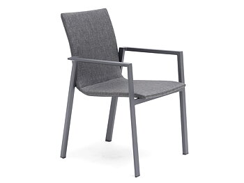 Borgdala stapelstol antracit från Hillerstorp med aluminiumstomme och grå textilene