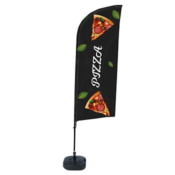 Beach Flag Alu 330 cm Komplett set "Pizza"