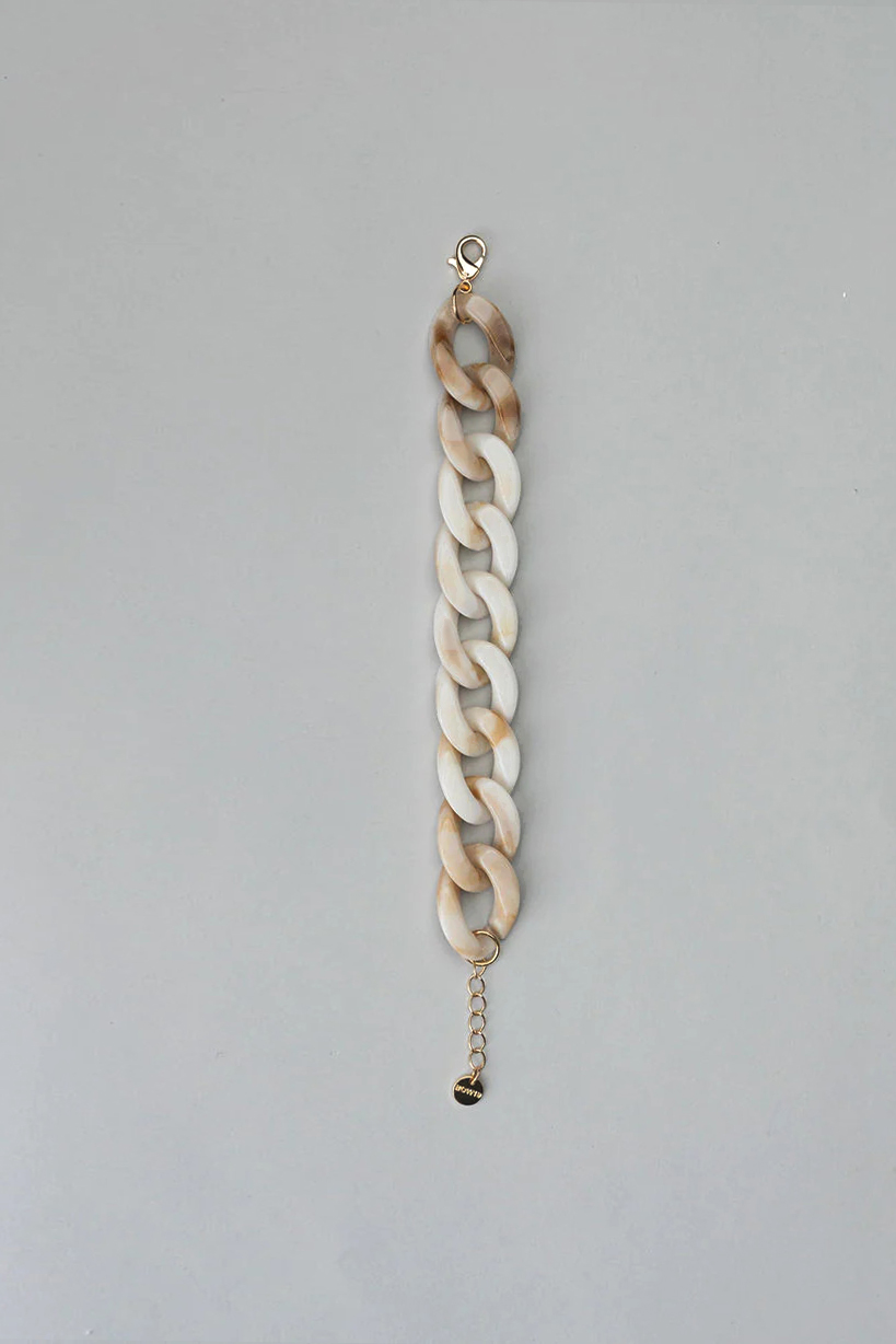 BOW19 Big chain bracelet beige