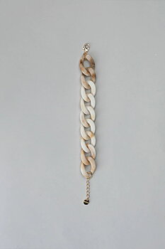 BOW19 Big chain bracelet beige