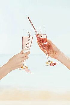 Klistermärke till champagneglas - Rosé -1