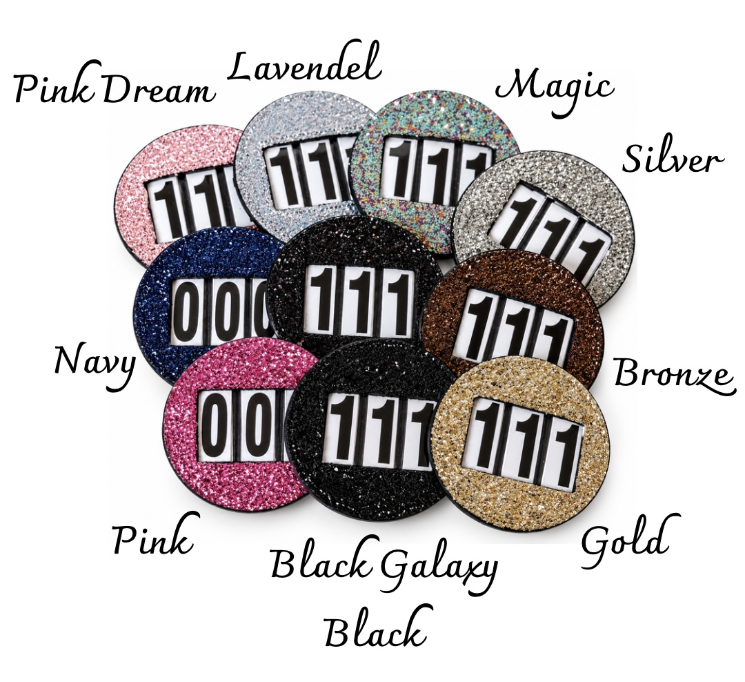 NUMBER TAGS GLITTERY ROUND - 9
