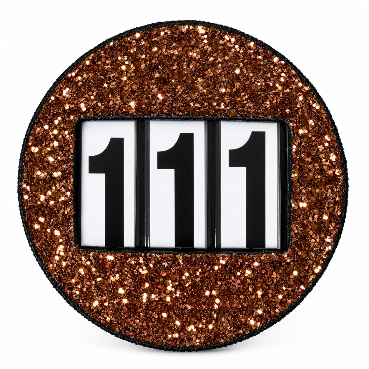 NUMBER TAGS GLITTERY ROUND - 8