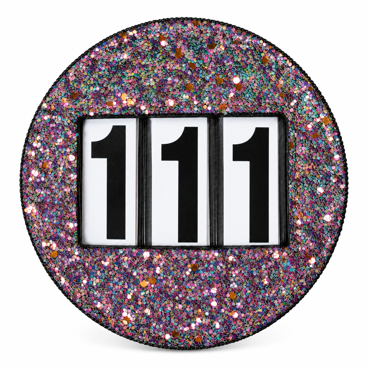 NUMBER TAGS GLITTERY ROUND - 5