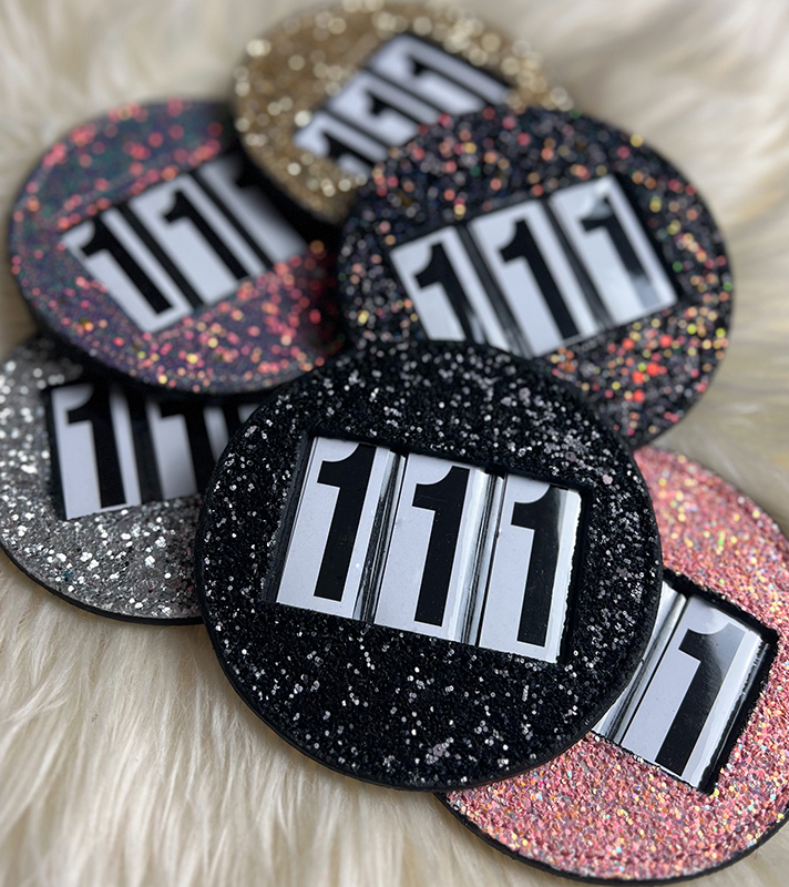 NUMMERLAPPAR GLITTER RUND