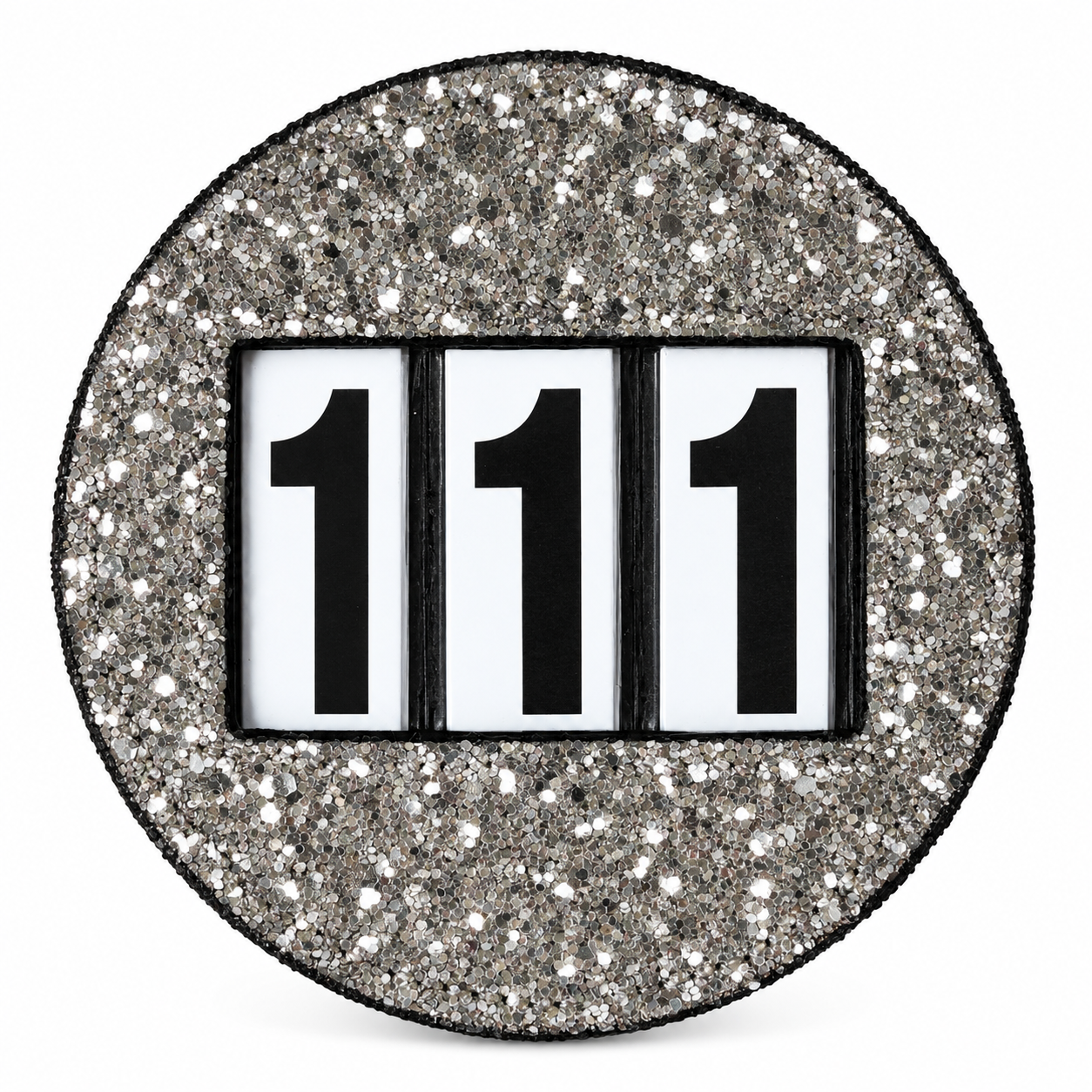 NUMBER TAGS GLITTERY ROUND - 4