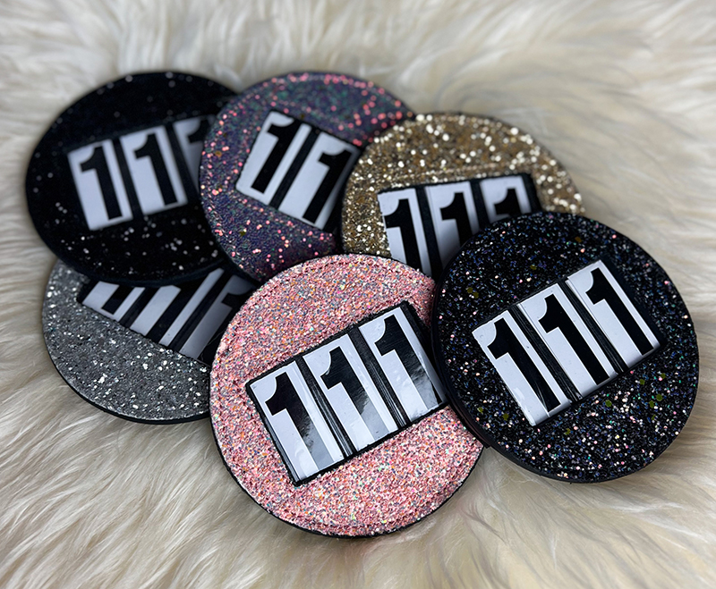 NUMMERLAPPAR GLITTER RUND - 6