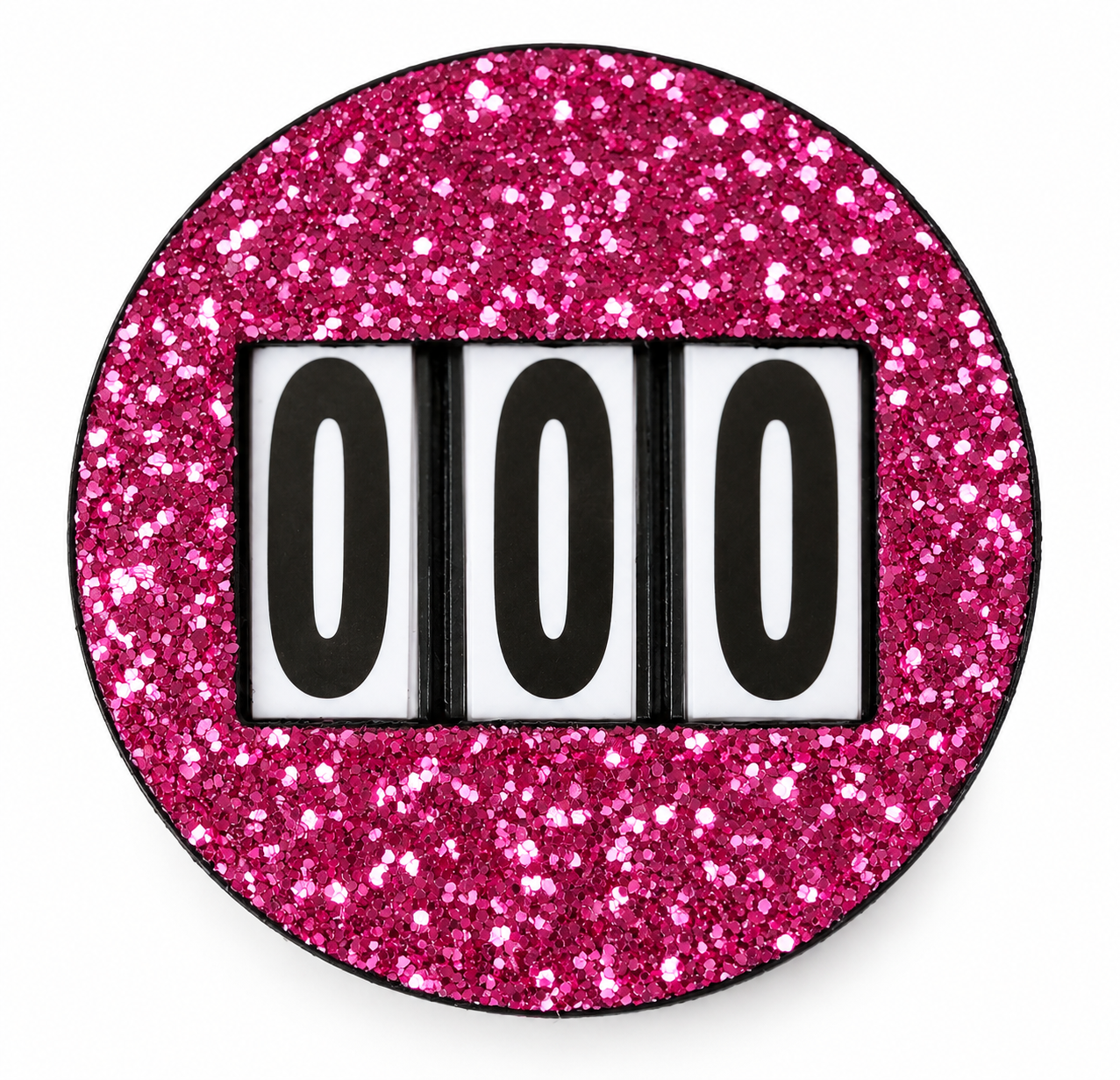 NUMBER TAGS GLITTERY ROUND - 3