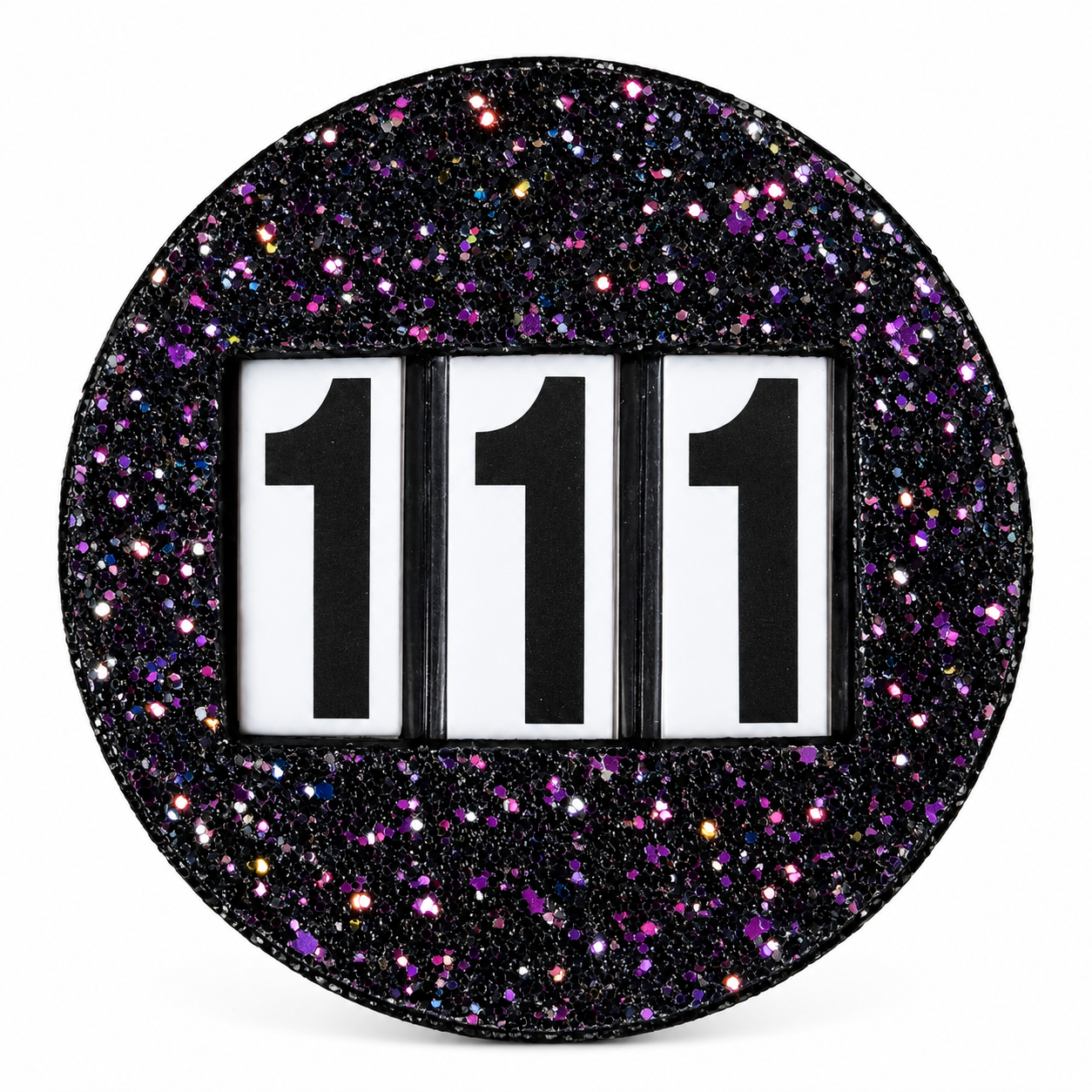 NUMBER TAGS GLITTERY ROUND - 6