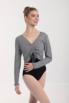Grå stickad croptop