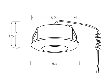 DESIGNLIGHT P-119MW mini downlight 1,2W 3000K Dimbar