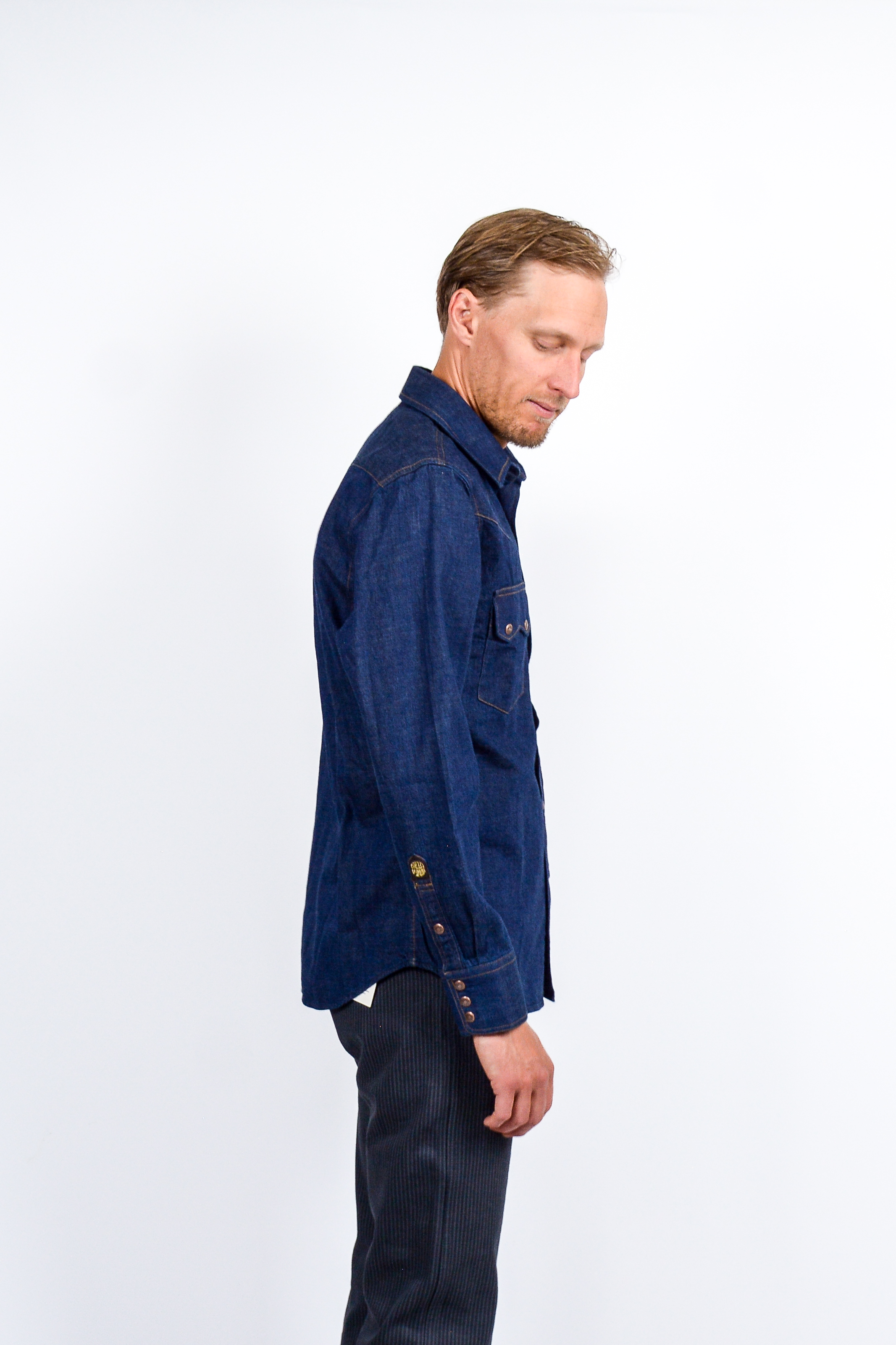 Indigofera 8oz Black Denim Ryman Western Shirt - Rinsed